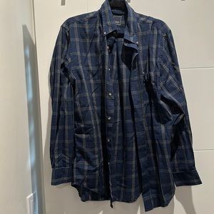VINTAGE COTTON FLANNEL BUTTON DOWN, MENS SIZE SMALL